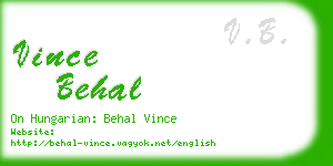 vince behal business card